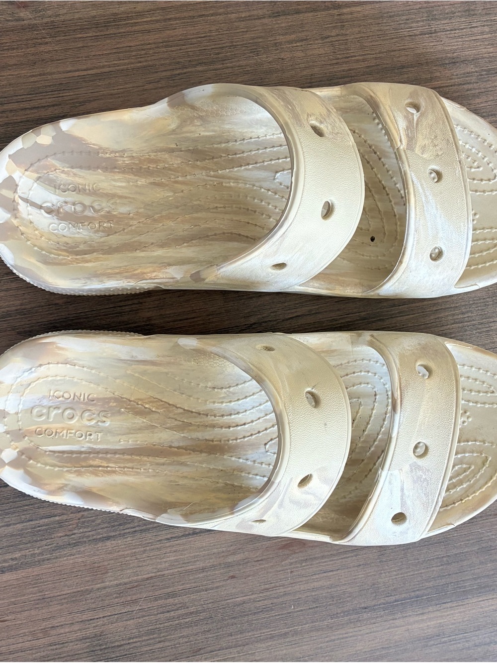 CROCS Marbled Pearl Beige Slide
